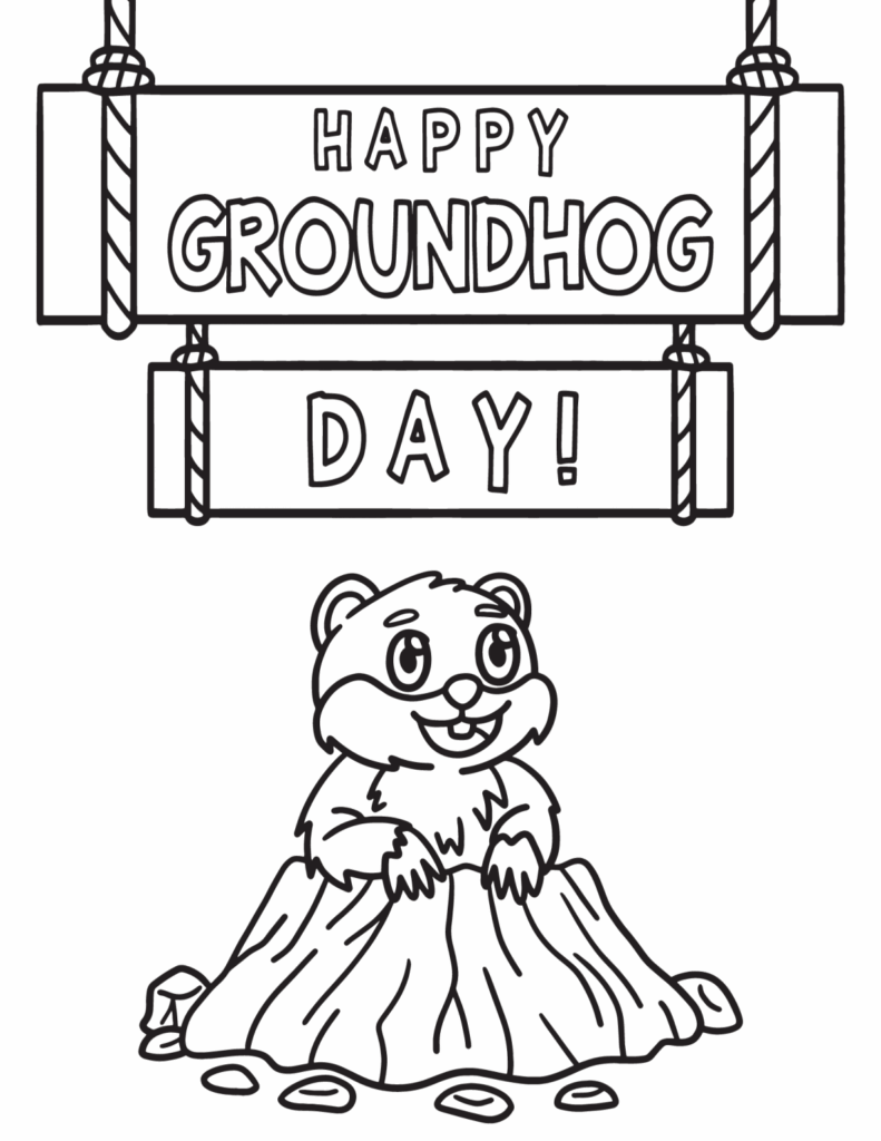 Free Groundhog Day Coloring Pages For Kids