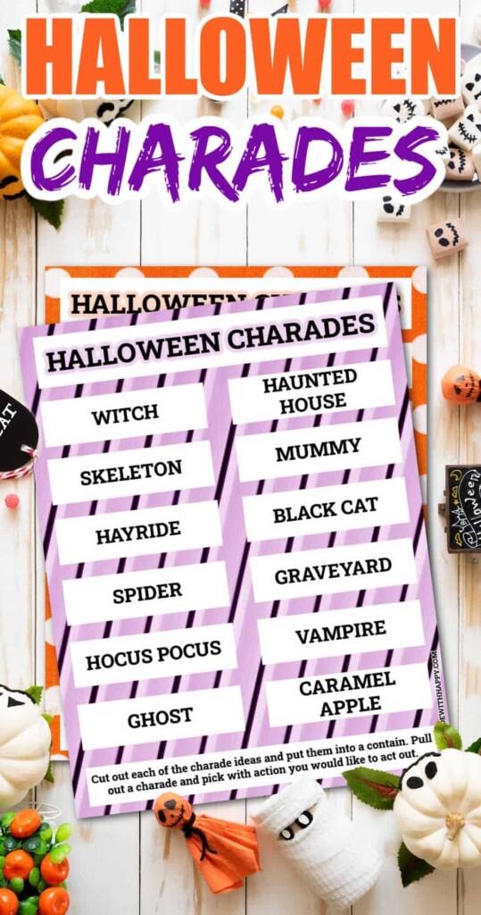 Free Halloween Charades Game Printable Made With HAPPY
