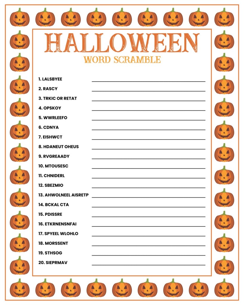 Free Halloween Games Printable