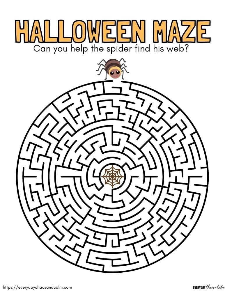 Free Halloween Maze Printables For Kids