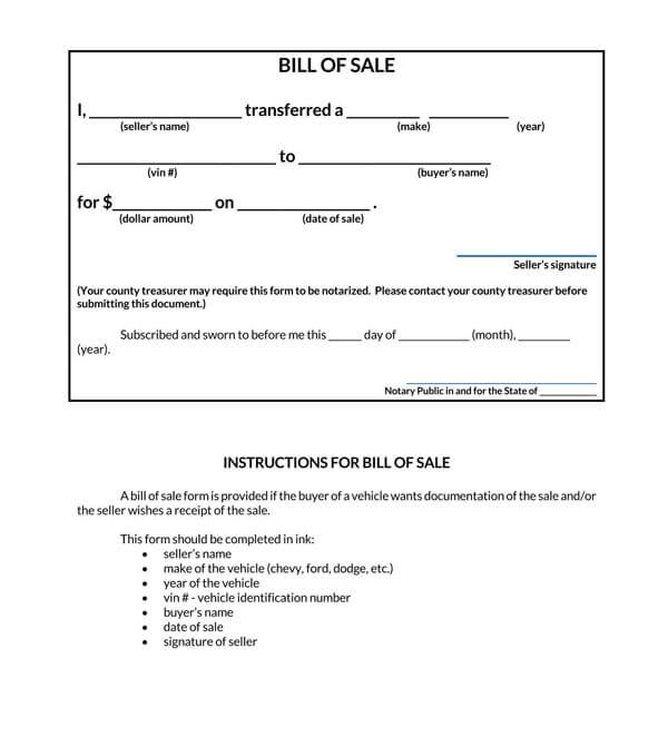 Free Iowa Car Bill Of Sale Form Word PDF 
