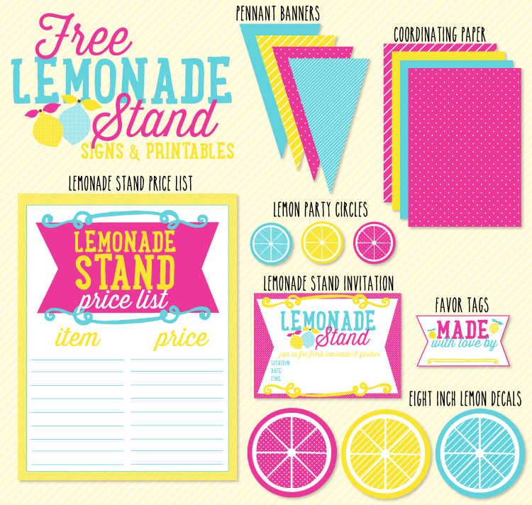 FREE Lemonade Stand Signs Printables By Love The Day