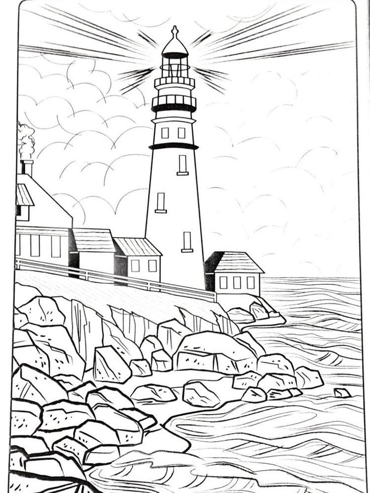 Free Lighthouse Coloring Pages ShirleyaxCummings