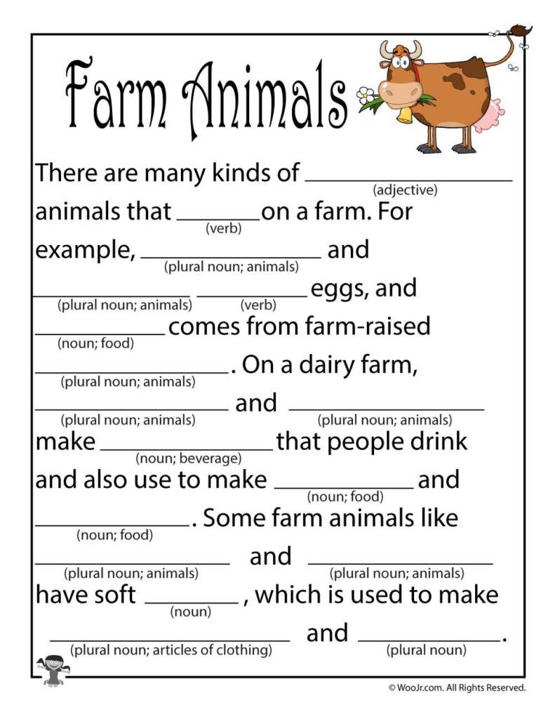 Free Mad Lib Printables Printable Mad Libs