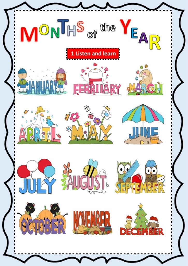 Free Months Of The Year Printables Printable Sight Words List