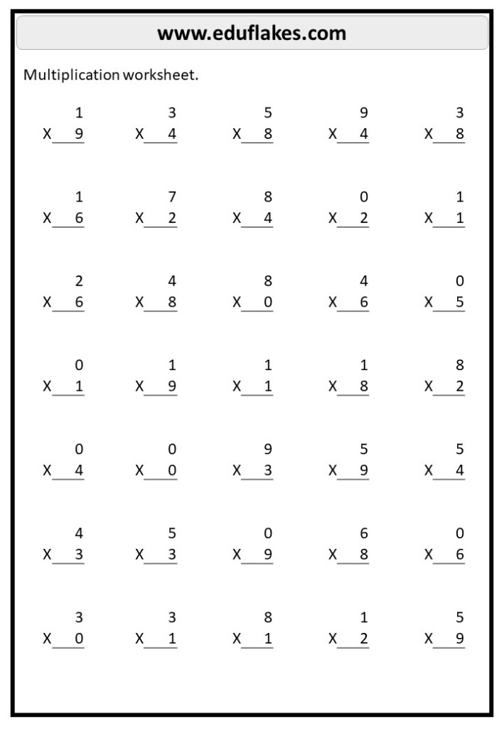 Free Multiplication Worksheets Eduflakes