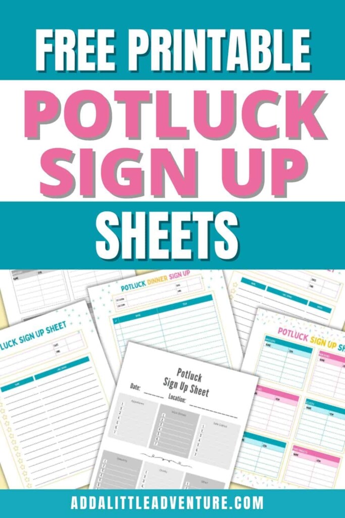 Free Potluck Sign Up Sheet Printable
