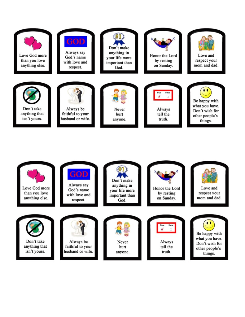 Free Printable 10 Commandments Craft Printable Sight Words List