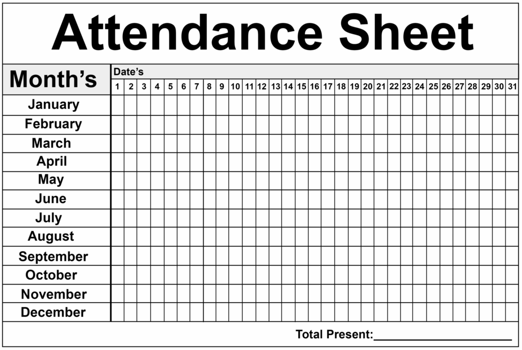 Free Printable 2024 Employee Attendance Calendar Pdf Free Download Word 