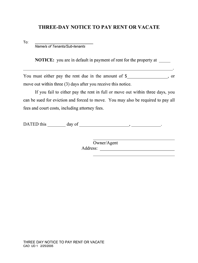 Free Printable 3 Day Eviction Notice Template TUTORE ORG Master Of 