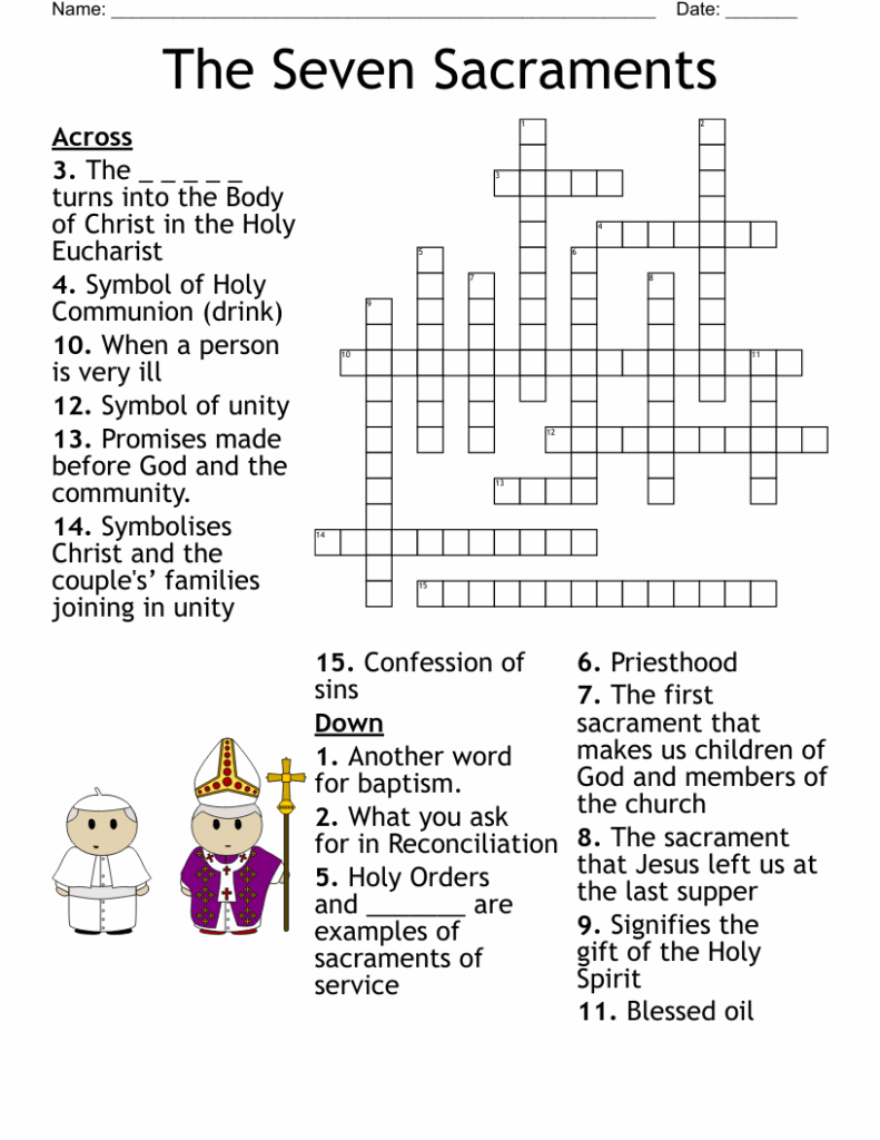 Free Printable 7 Sacraments Worksheet Free Worksheets Printable
