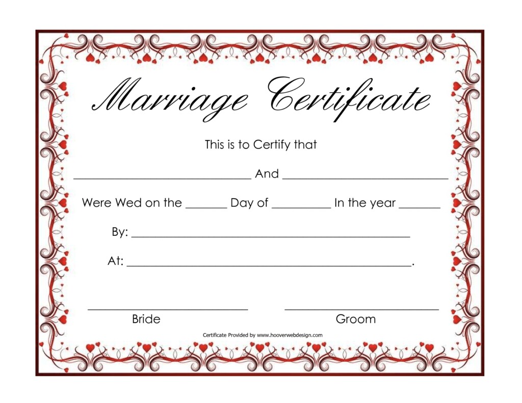 Free Printable Blank Marriage Certificates Choose From 500 Plus 