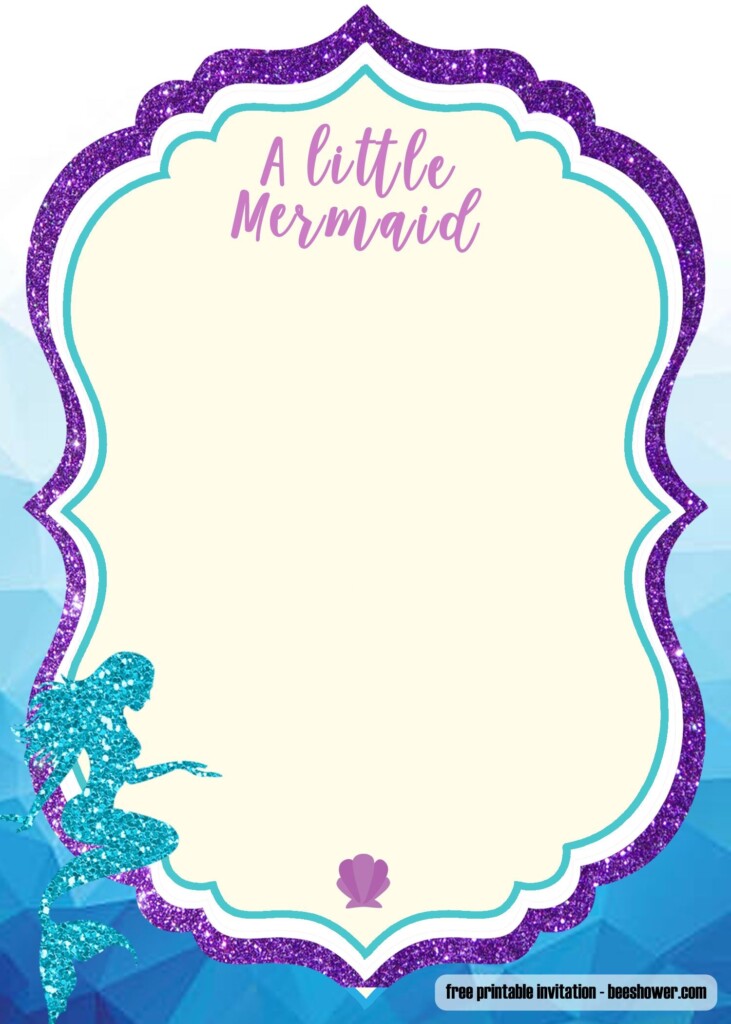 Free Printable Blank Mermaid Birthday Invitations