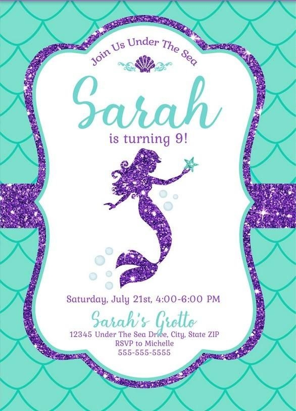 Free Printable Blank Mermaid Birthday Invitations Printable And 