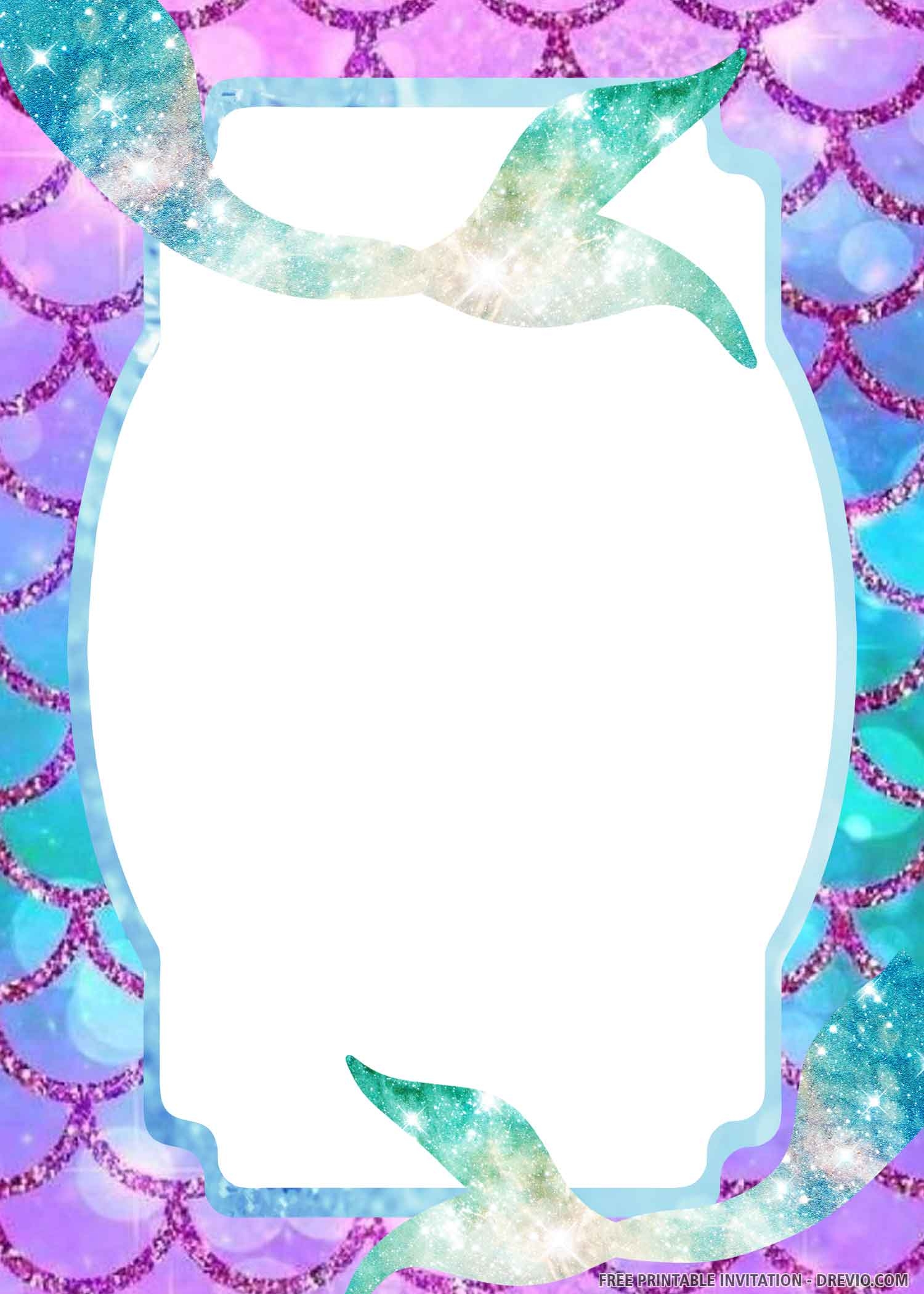Free Printable Blank Mermaid Birthday Invitations Printable Templates