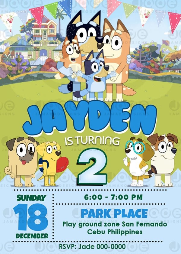 Free Printable Bluey Birthday Invitation Printable Free Templates