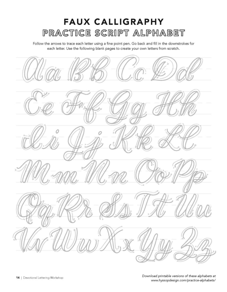 Free Printable Calligraphy Practice Sheets Az Printable Sight Words List