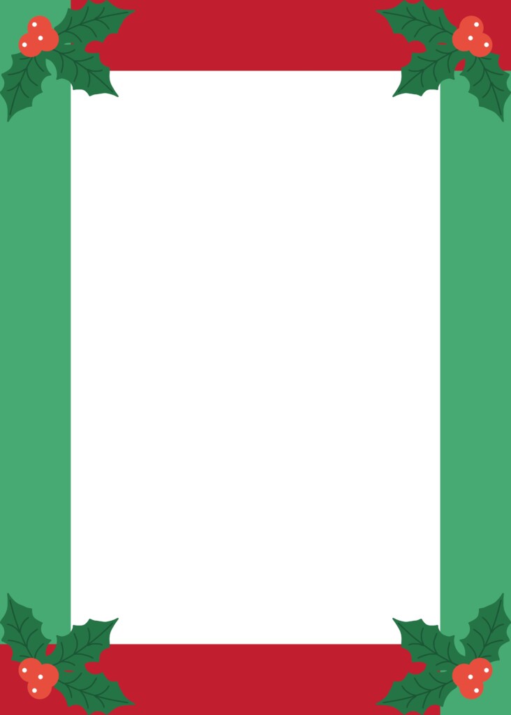 Free Printable Christmas Border Paper Stationery