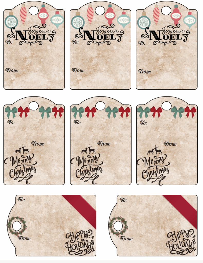 Free Printable Christmas Gift Tags 13 Designs