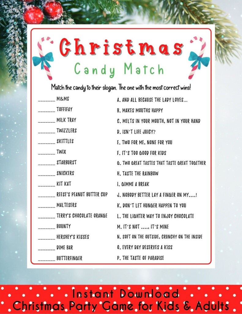 Free Printable Christmas Matching Games Printable New Year Banners