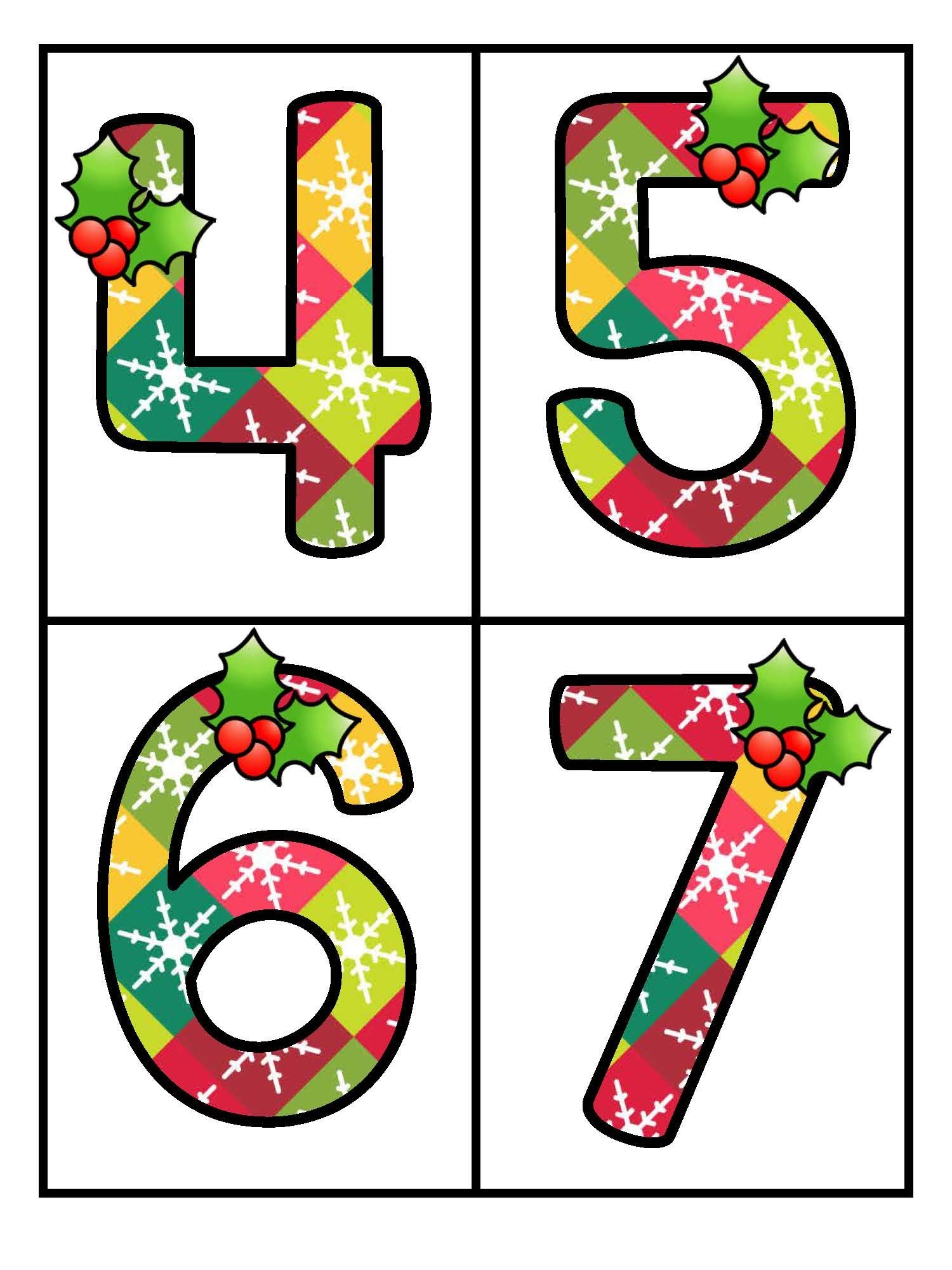 Free Printable Christmas Numbers Printable Calendars AT A GLANCE