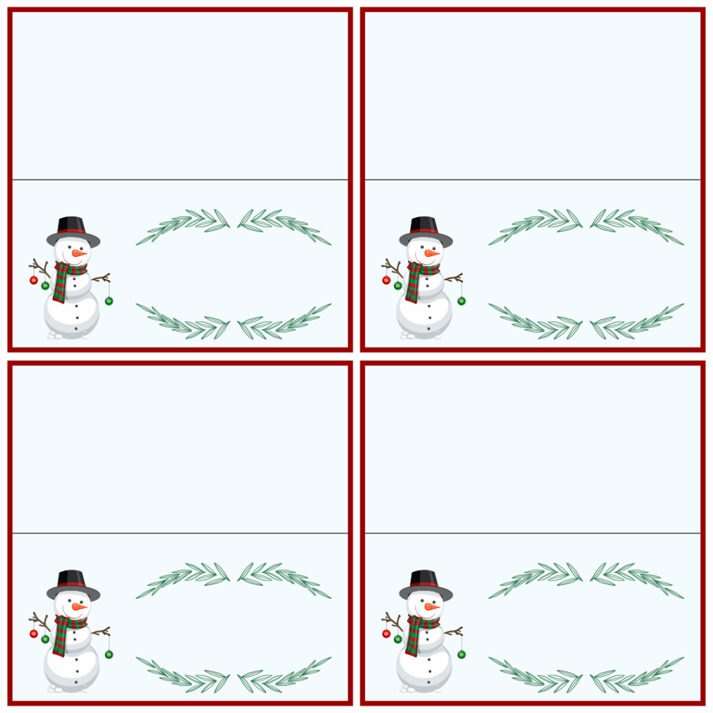 Free Printable Christmas Place Cards