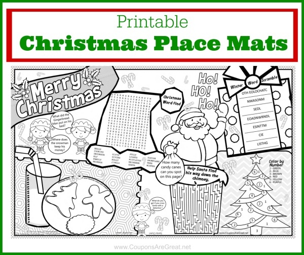 Free Printable Christmas Placemat Template