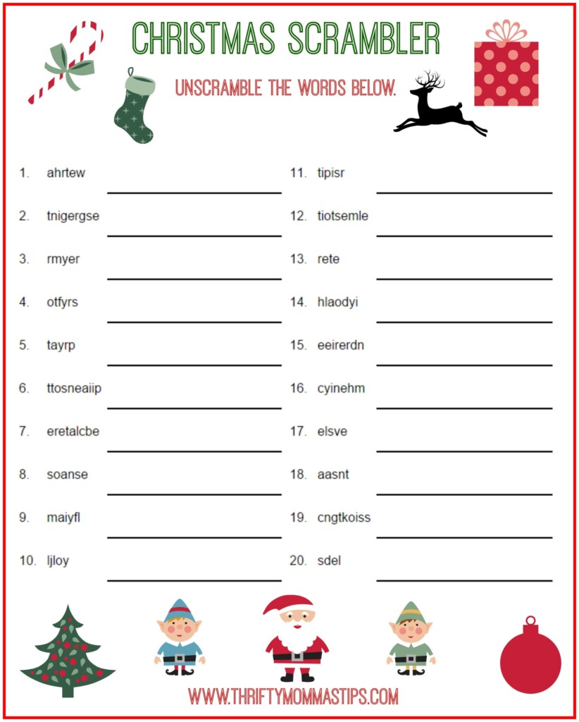 Free Printable Christmas Puzzles And Games