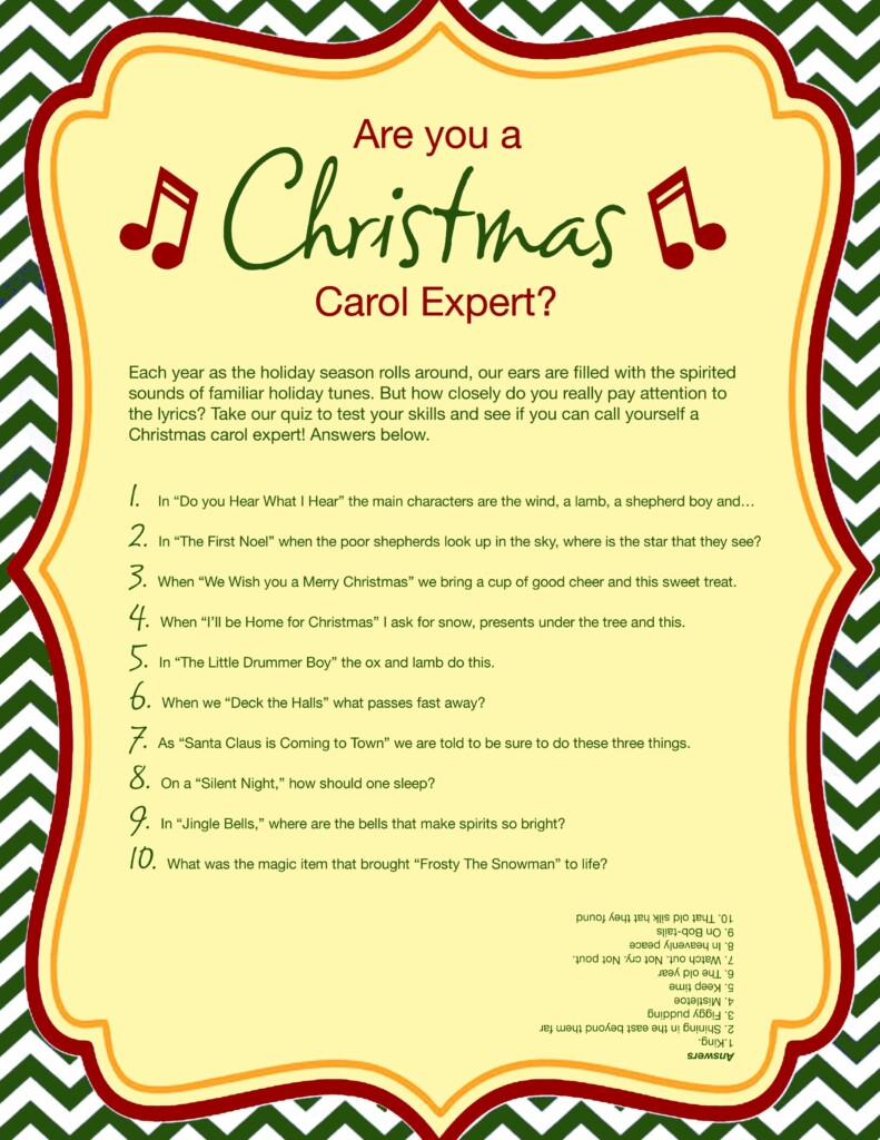 Free Printable Christmas Song Picture Game With Answers Printable Online