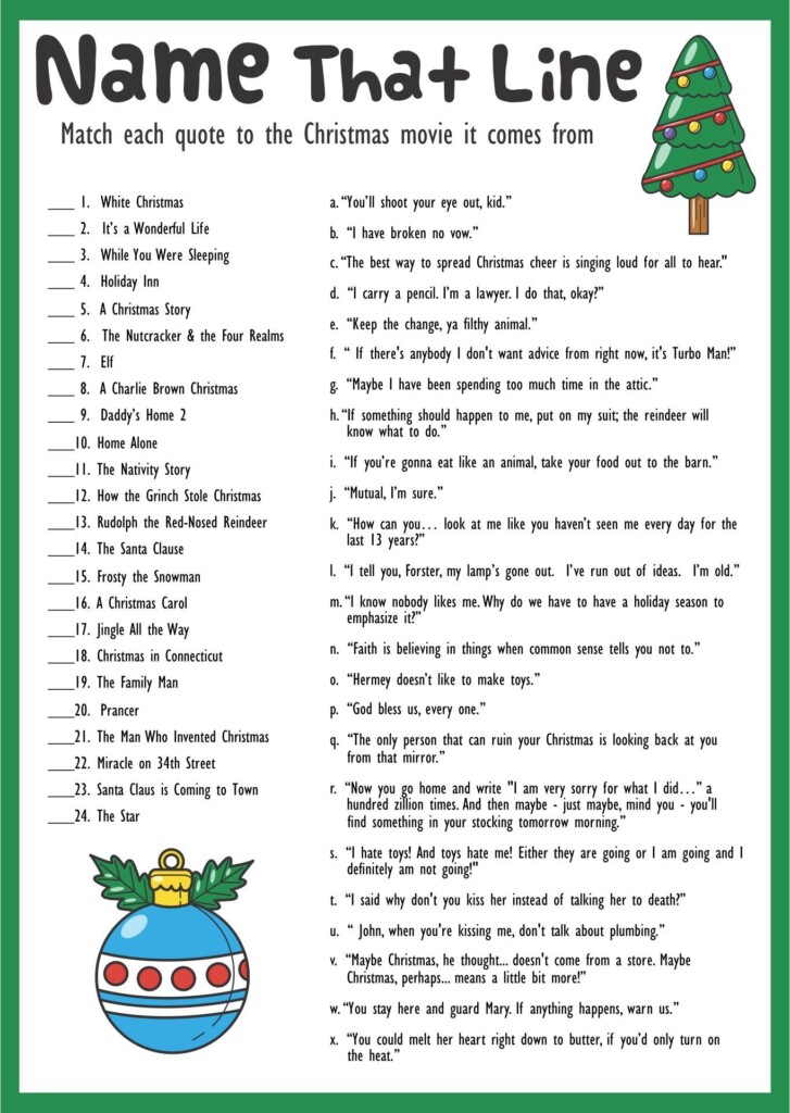Free Printable Christmas Trivia Game