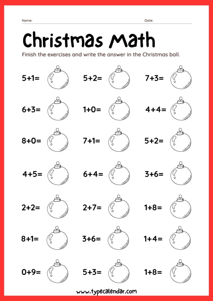 Free Printable Christmas Worksheets Templates Preschool Kindergarten 