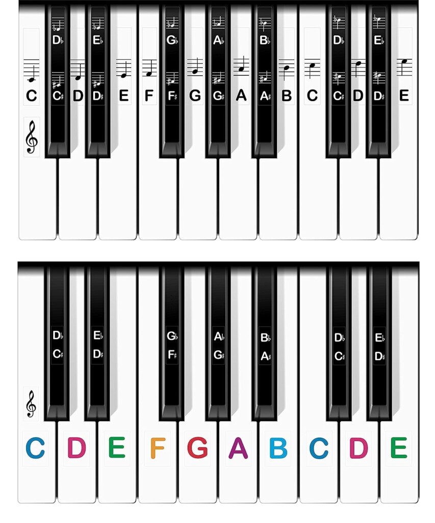 FREE Printable Coloured Piano Key Labels PianoJam N Keyboard Label 