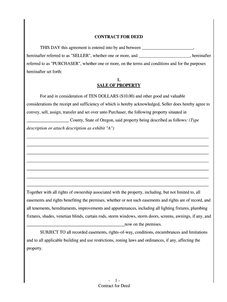 Free Printable Contract For Deed Template Fill Out Sign Online DocHub