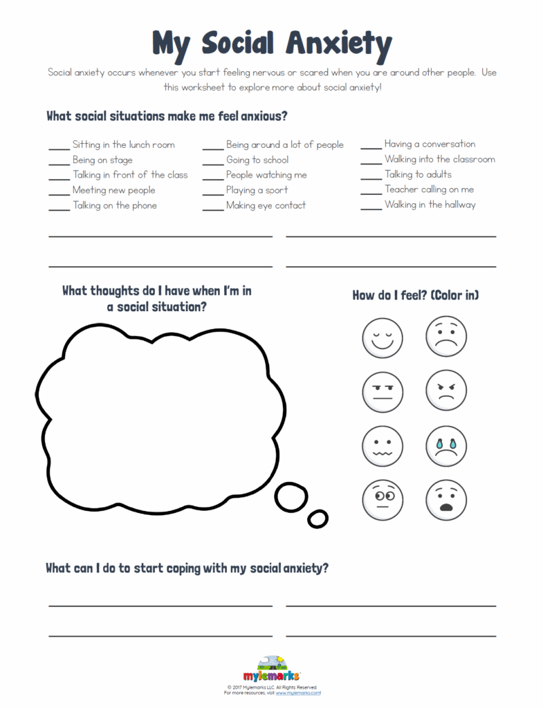 Free Printable Counseling Anxiety Worksheets Printable Templates Free
