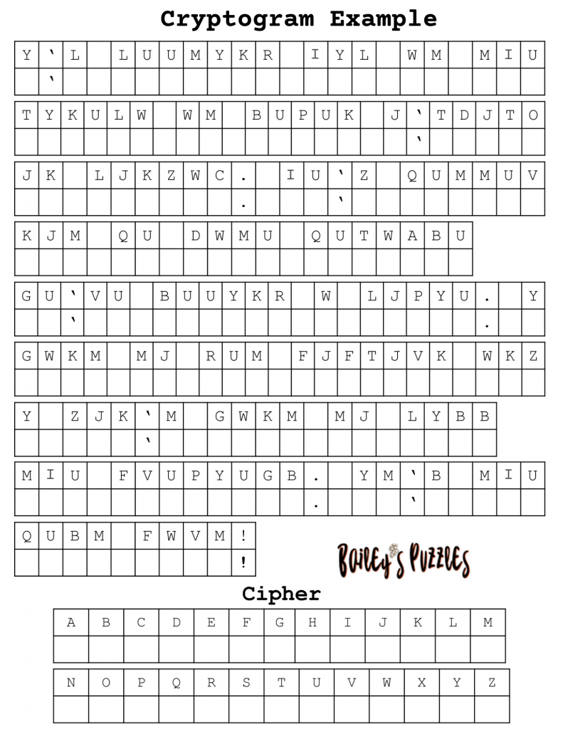 Free Printable Cryptograms