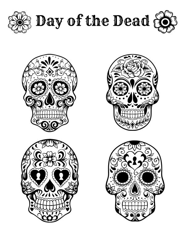 Free Printable Day Of The Dead Coloring Page Mama Likes This