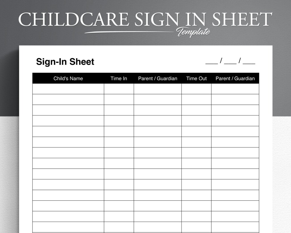 Free Printable Daycare Sign In And Out Sheets