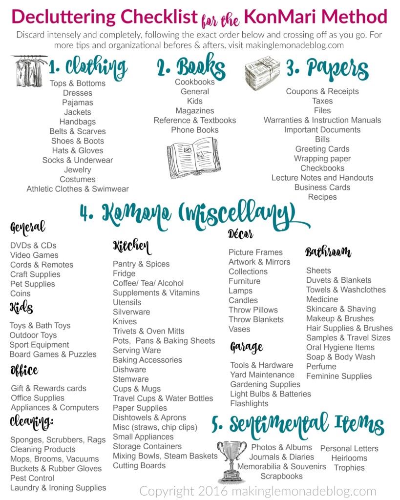 Free Printable Decluttering Checklist Pdf