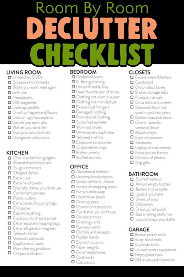 Free Printable Decluttering Checklist Pdf Printable Word Searches