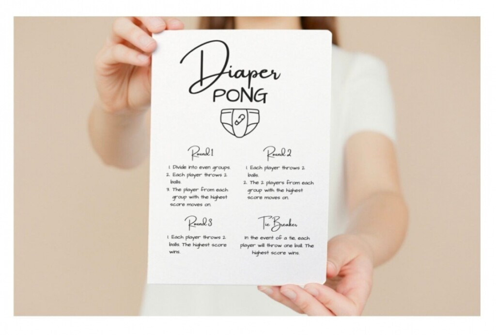 Free Printable Diaper Pong Rules FREE Printable A Z