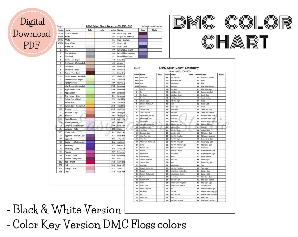 Free Printable Dmc Floss Checklist Pdf