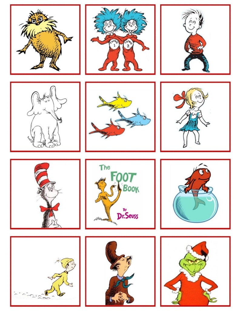 Free Printable Dr Seuss Characters Printable Sight Words List
