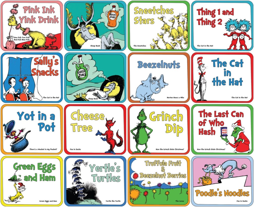 Free Printable Dr Seuss Food Labels