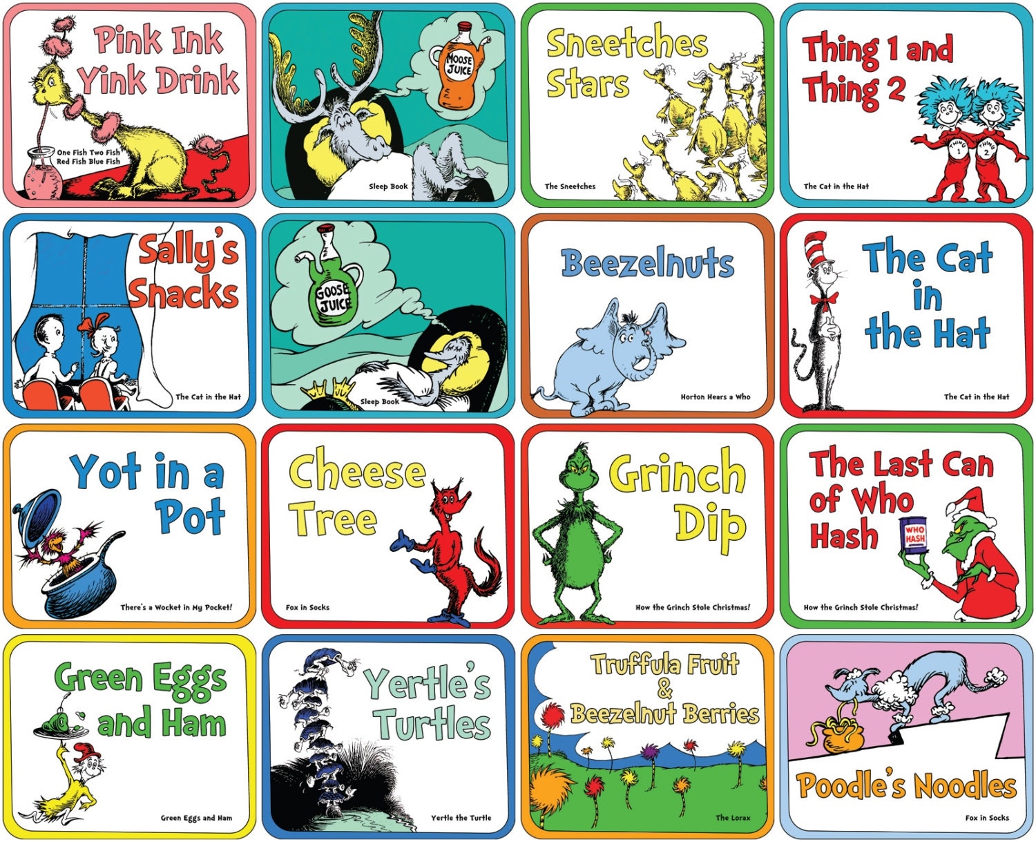 Free Printable Dr Seuss Food Labels
