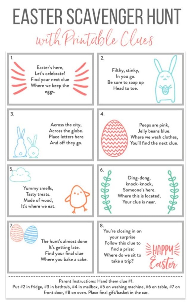 Free Printable Easter Scavenger Hunt