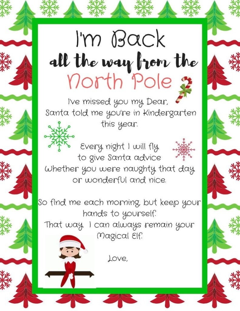 Free Printable Elf On Shelf Letter