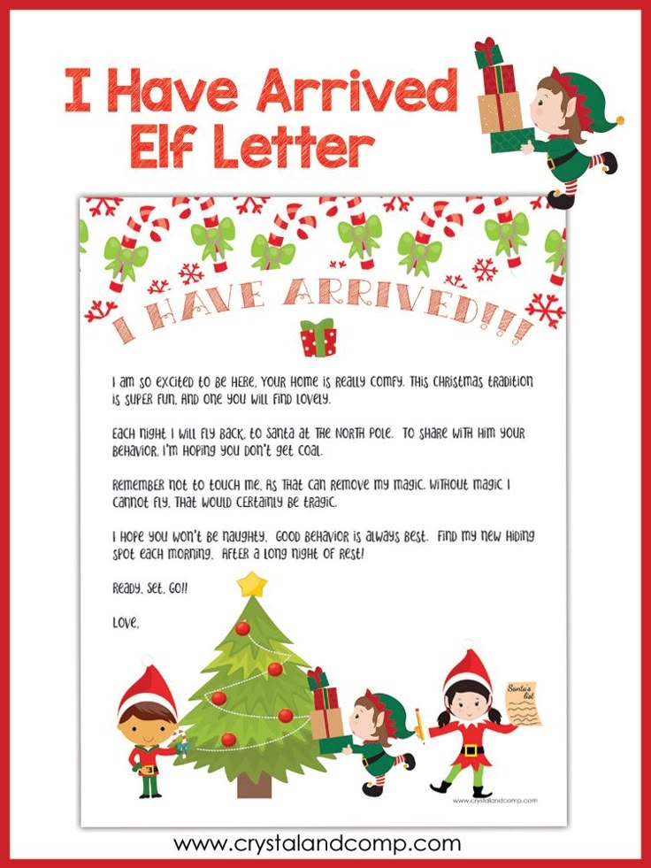 Free Printable Elf On The Shelf Arrival Letter Elf Letters Elf On