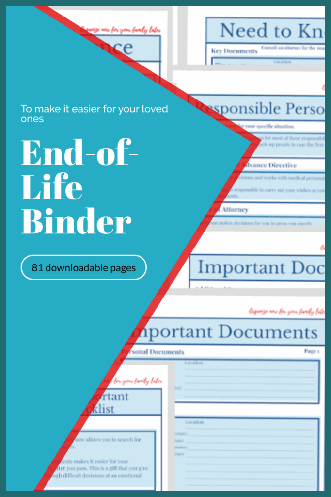 Free Printable End Of Life Planner