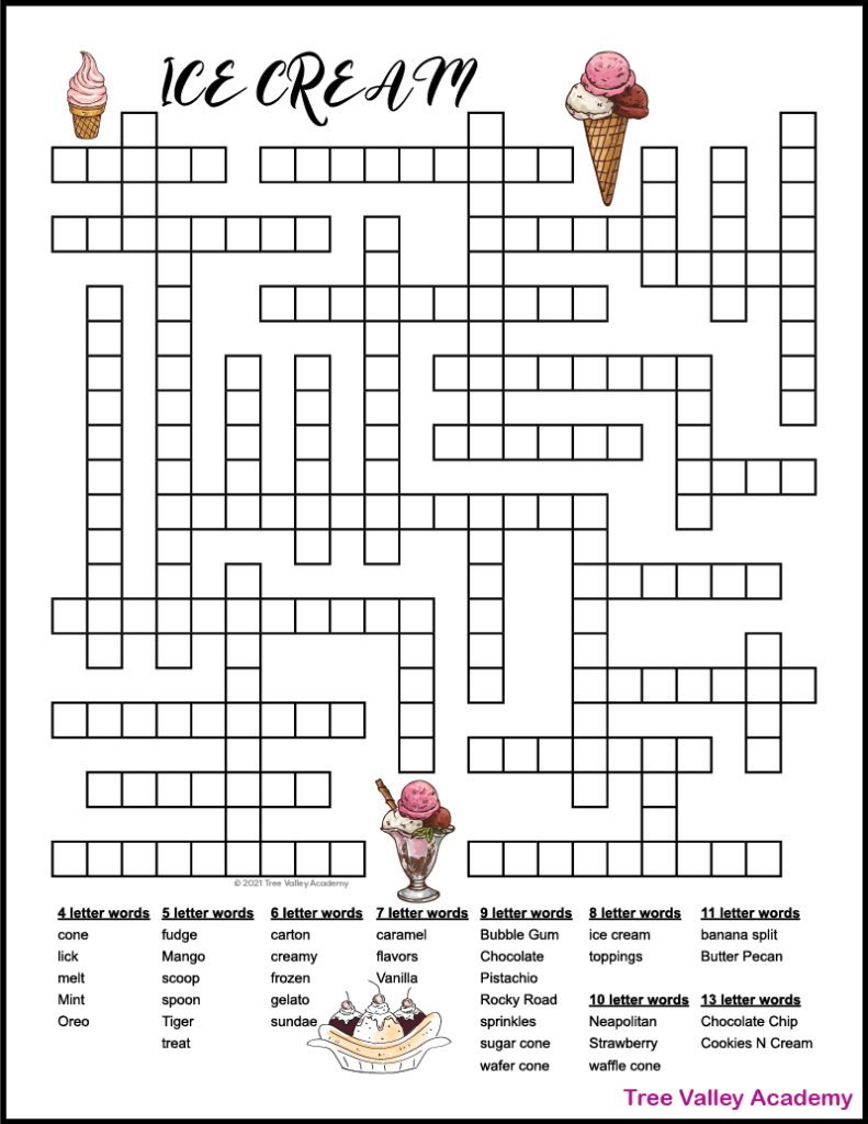 Free Printable Fill In Word Puzzles