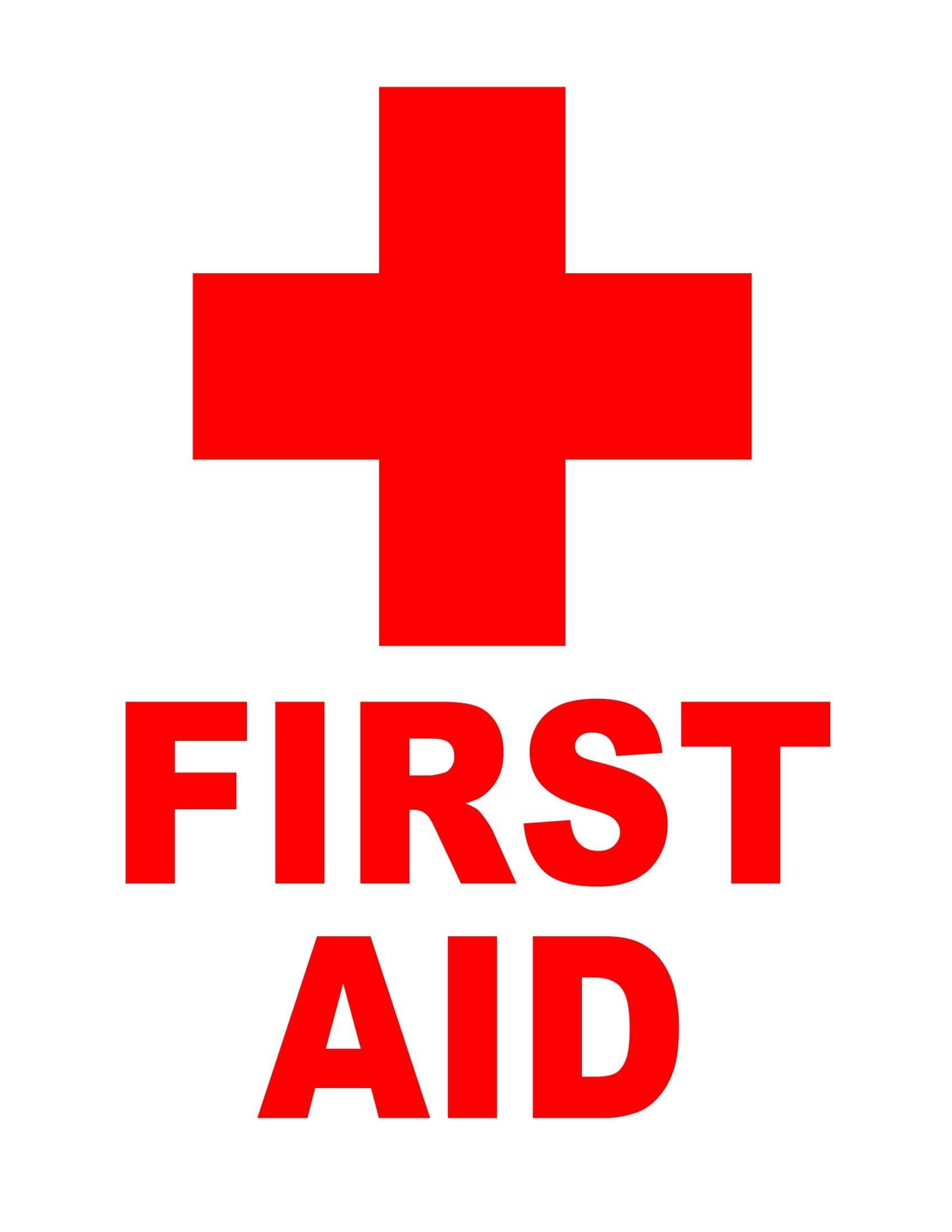 Free Printable First Aid Sign Templates Word PDF A4